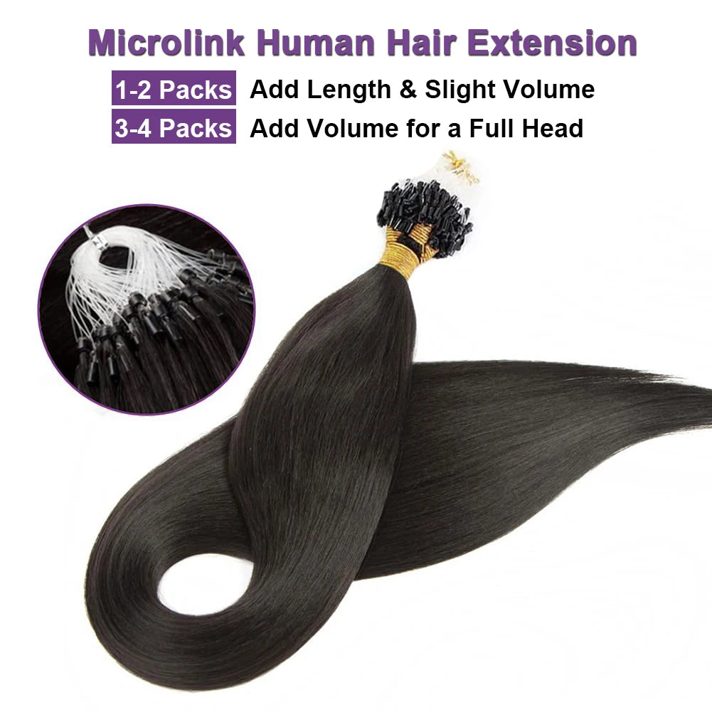 Straight Micro Link Hair Extensions Human Hair I Tips Micro Bead Hair Extensions Natural Black Micro Loop Human Hair Extensions