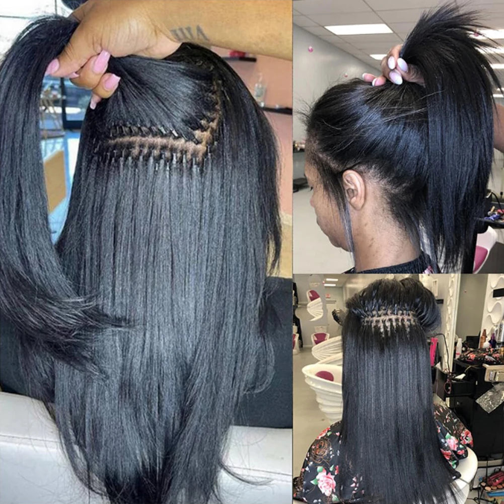 Straight Micro Link Hair Extensions Human Hair I Tips Micro Bead Hair Extensions Natural Black Micro Loop Human Hair Extensions