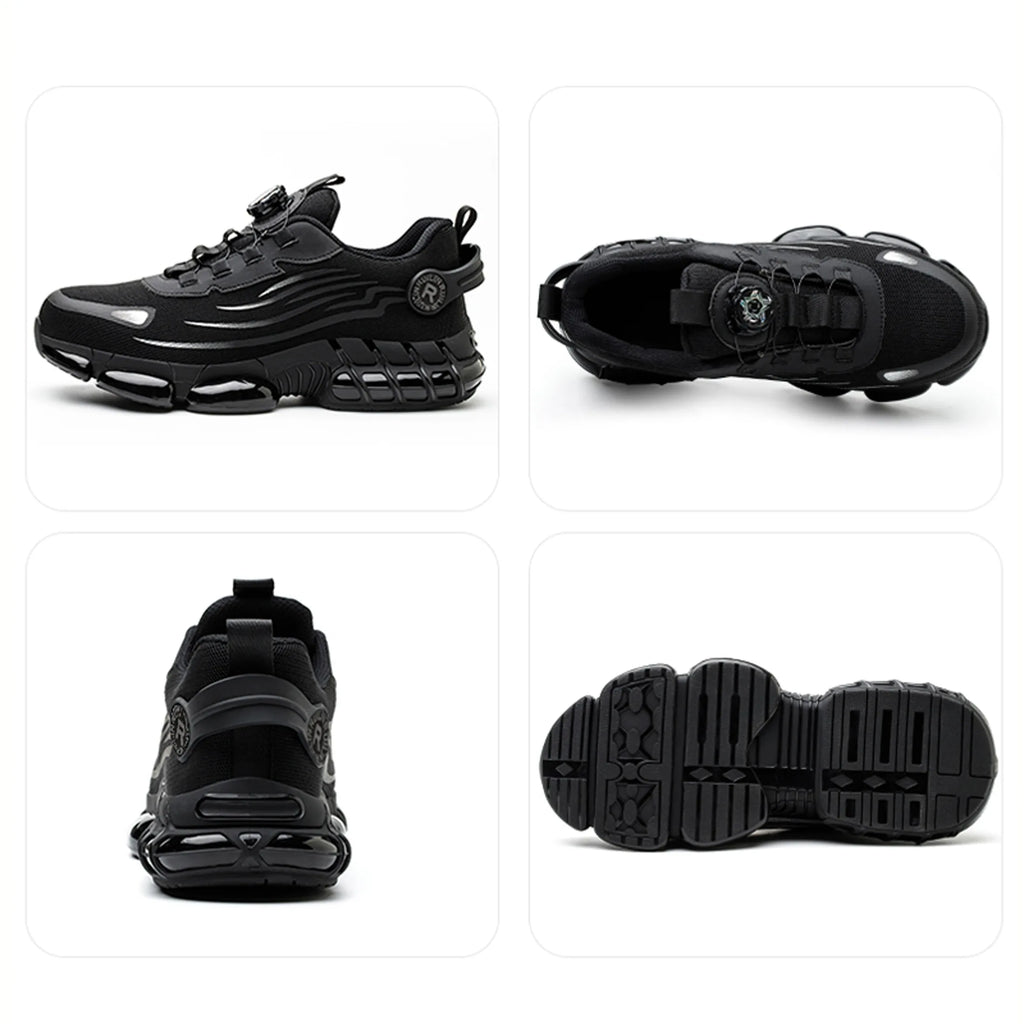 Indestructible Steel Toe Work Shoes for Men Women Rotating Button Safety Shoes Lightweight Construction Work Safety Shoes