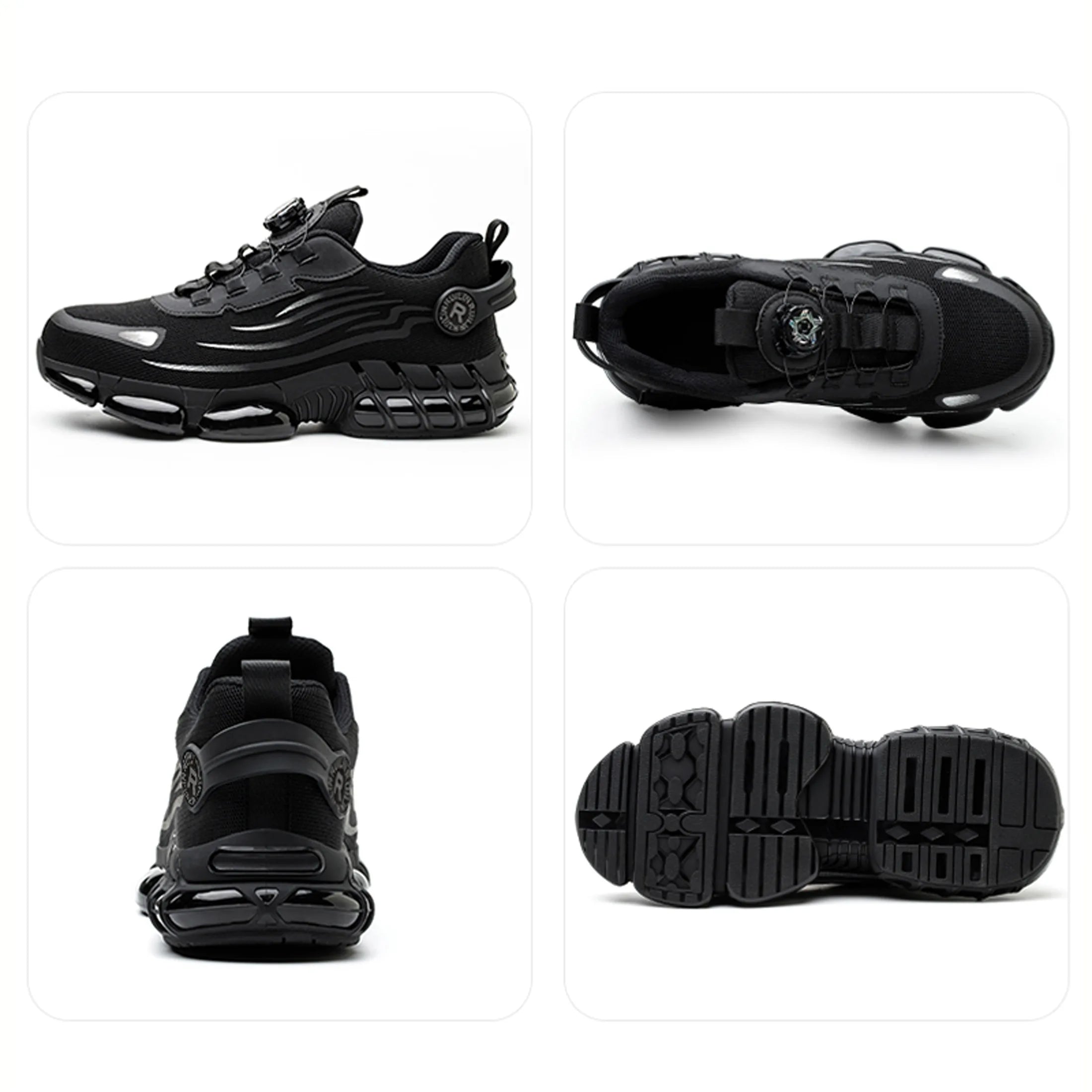 Indestructible Steel Toe Work Shoes for Men Women Rotating Button Safety Shoes Lightweight Construction Work Safety Shoes